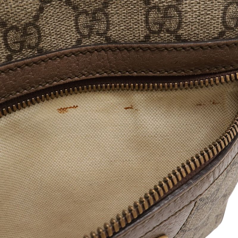Gucci Ophidia Small Messenger Bag GG Supreme Sherry Line Leather Beige