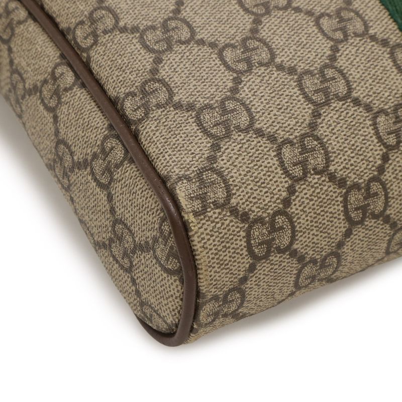 Gucci Ophidia Small Messenger Bag GG Supreme Sherry Line Leather Beige