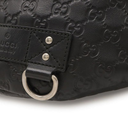 Guccissima Body Bag Waist Pouch Hip Rubber Coating Leather Black
