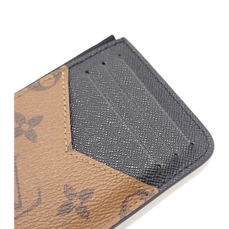 Louis Vuitton Card Holder Card Case Monogram Reverse Beige Brown