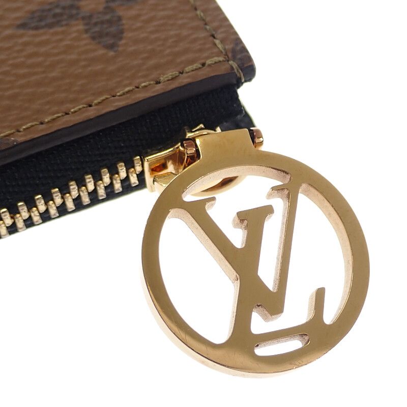 Louis Vuitton Card Holder Card Case Monogram Reverse Beige Brown