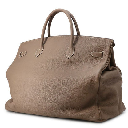 Hermes Handbag Birkin 50 Etoupe Silver Taurillon Clemence
