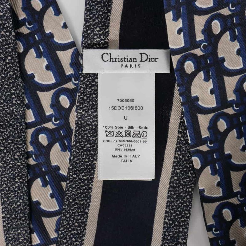 Dior Mitzah Scarf Oblique Silk Twill Blue