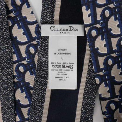 Dior Mitzah Scarf Oblique Silk Twill Blue