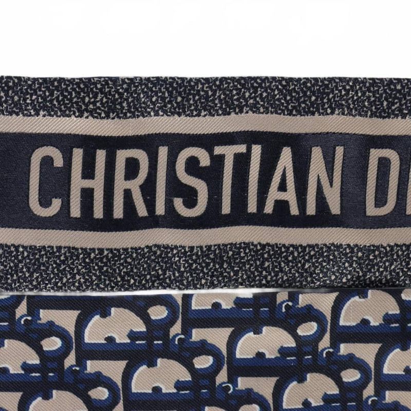 Dior Mitzah Scarf Oblique Silk Twill Blue