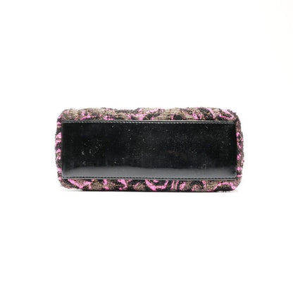Dior Handbag Patent Leather Small Rose Black Pink