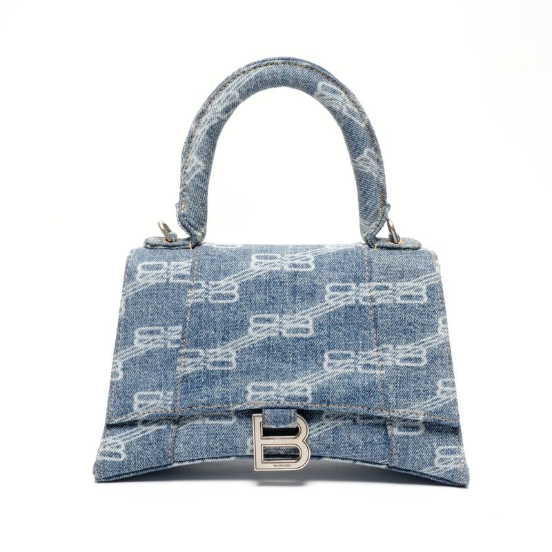 Balenciaga Handbag Denim Hourglass 2-Way