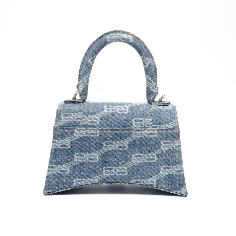 Balenciaga Handbag Denim Hourglass 2-Way