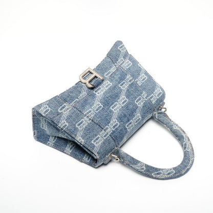 Balenciaga Handbag Denim Hourglass 2-Way