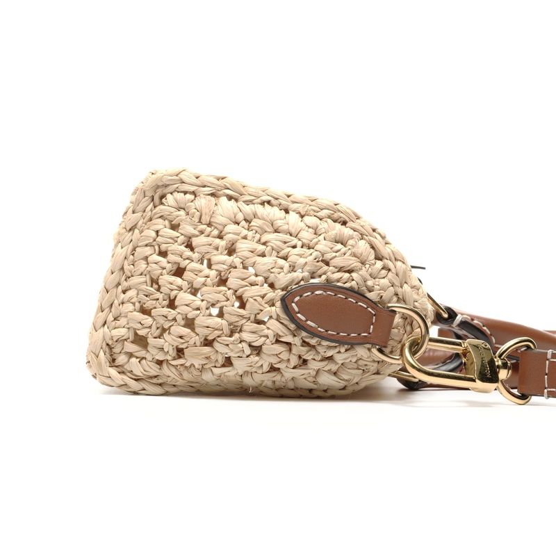 Louis Vuitton Shoulder Bag Nano Speedy Natural Tan Raffia
