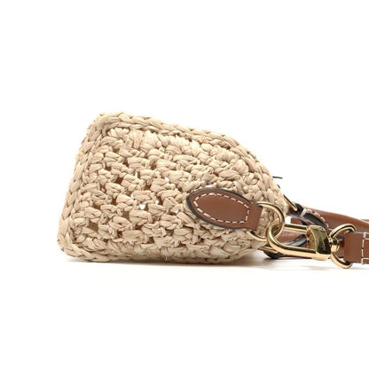 Louis Vuitton Shoulder Bag Nano Speedy Natural Tan Raffia