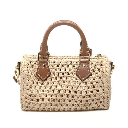 Louis Vuitton Shoulder Bag Nano Speedy Natural Tan Raffia