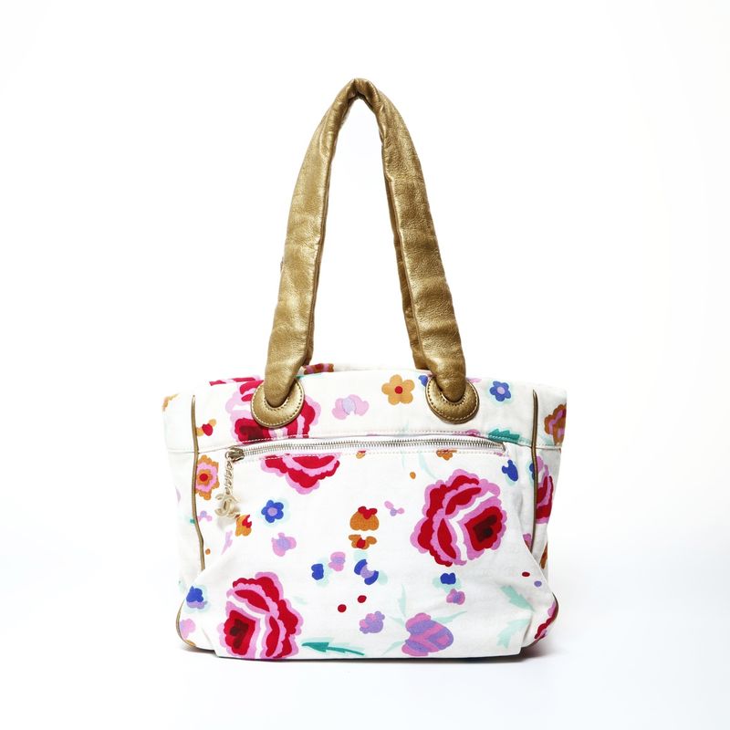 Chanel Tote Canvas Floral Pattern