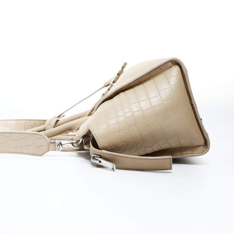 Saint Laurent Yves Handbag Downtown Cabas 2-Way Embossed