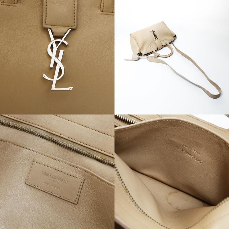 Saint Laurent Yves Handbag Downtown Cabas 2-Way Embossed