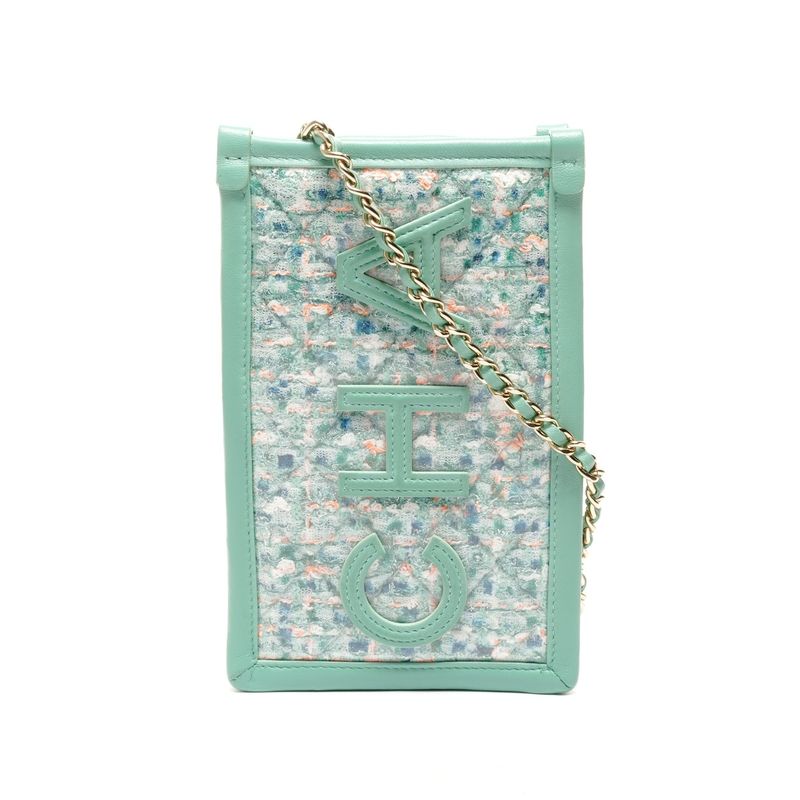 Chanel Shoulder Bag Tweed Clutch Phone Case