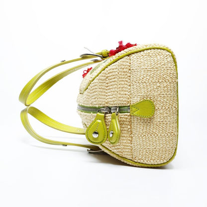 Dior Handbag Raffia Basket Bag Boston Flower Galiano Era
