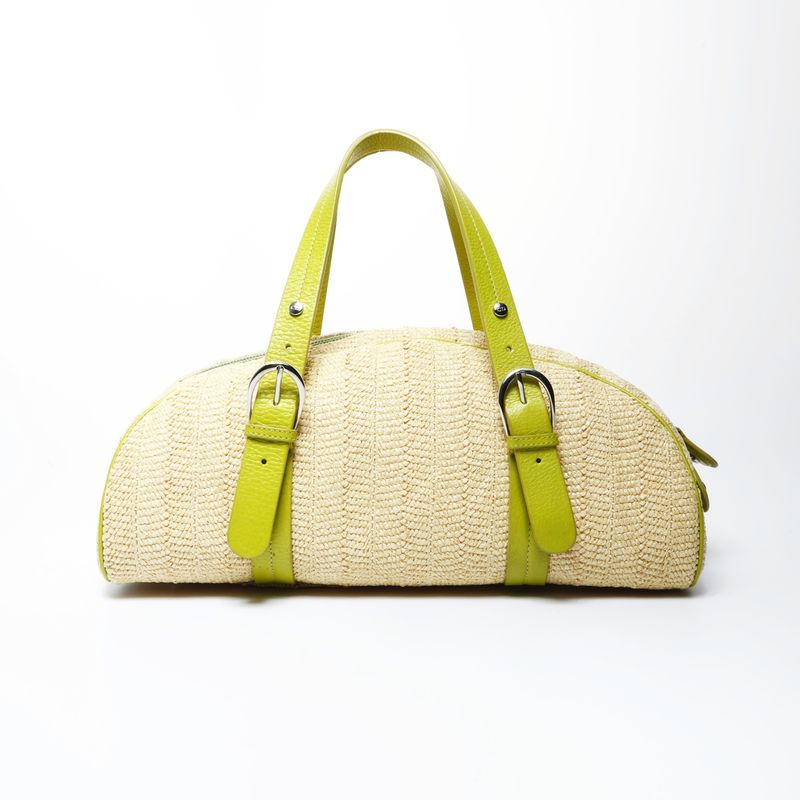 Dior Handbag Raffia Basket Bag Boston Flower Galiano Era