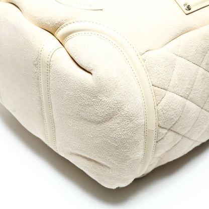 Chanel Handbag Ivory Mouton Suede CC Logo