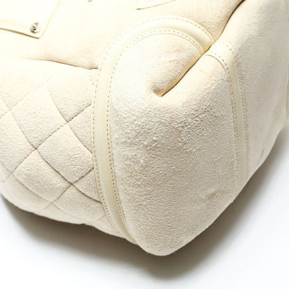 Chanel Handbag Ivory Mouton Suede CC Logo
