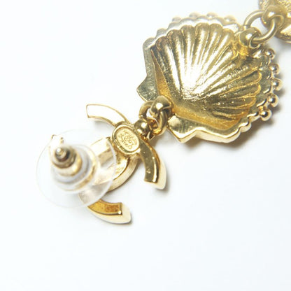 Chanel Earrings Shell Pearl Rhinestone Drop