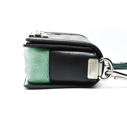 Chanel Shoulder Bag Boy Lambskin Mini Stingray