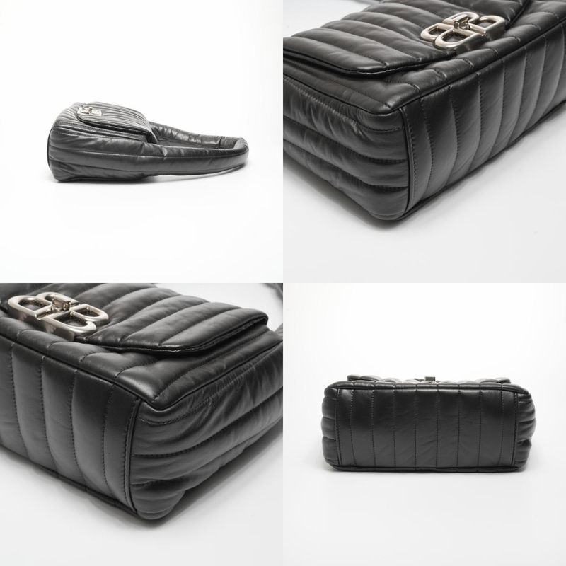 Balenciaga Shoulder Bag Leather Manaco Padded Quilted