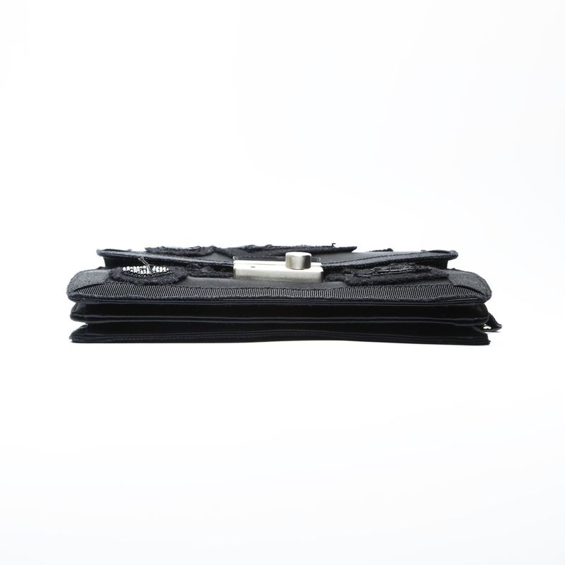 Prada Shoulder Bag Satin Bead Embroidery Sound Braid