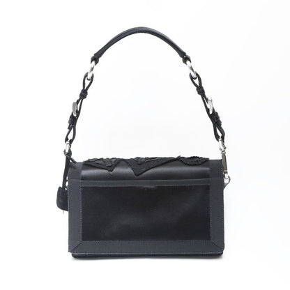 Prada Shoulder Bag Satin Bead Embroidery Sound Braid
