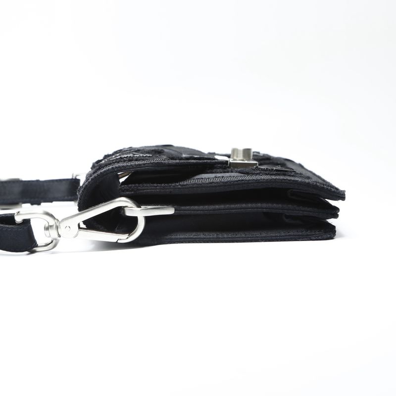 Prada Shoulder Bag Satin Bead Embroidery Sound Braid