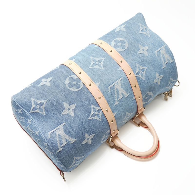 Louis Vuitton Boston Bag Monogram Denim Keepall Bandouliere 45