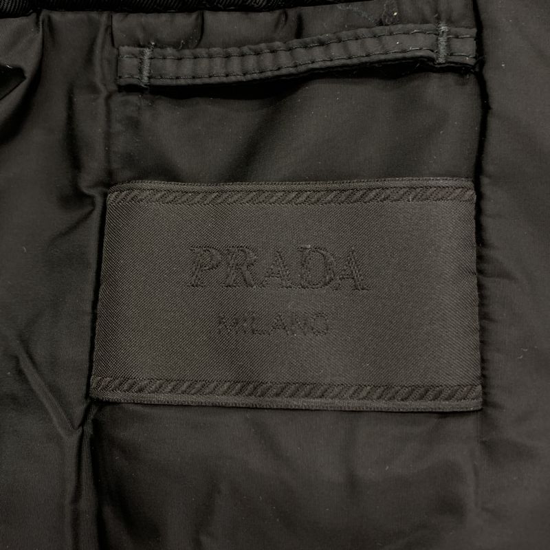 Prada Re-Nylon Triangle Logo Padded Nylon Jacket M Black
