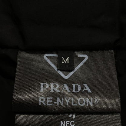 Prada Re-Nylon Triangle Logo Padded Nylon Jacket M Black