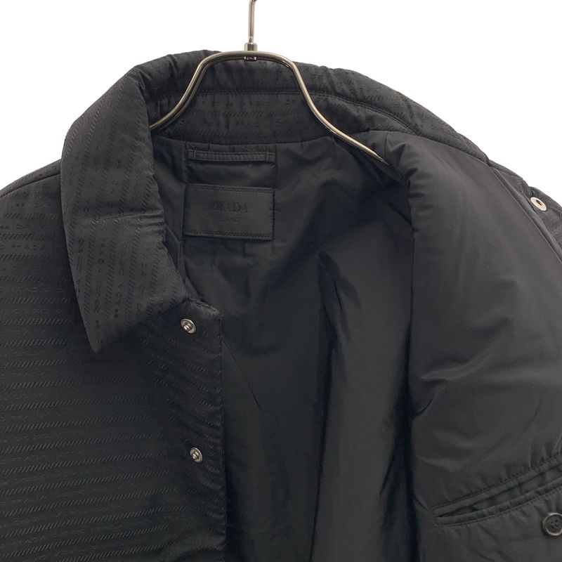 Prada Re-Nylon Triangle Logo Padded Nylon Jacket M Black