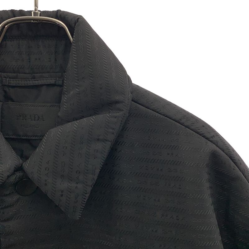 Prada Re-Nylon Triangle Logo Padded Nylon Jacket M Black