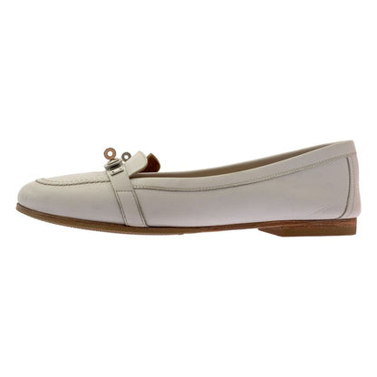 Hermes Kelly Leather Loafer 37 White