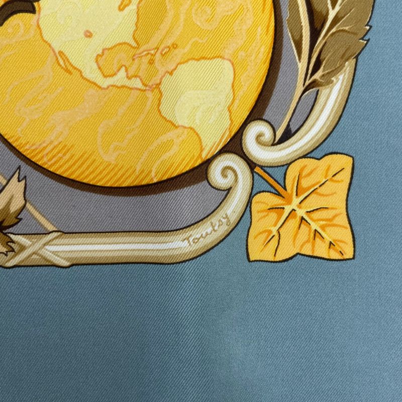 Hermes Carre 90 Scarf 100% Silk Rythmes du Monde Rhythms of the World Multicolor
