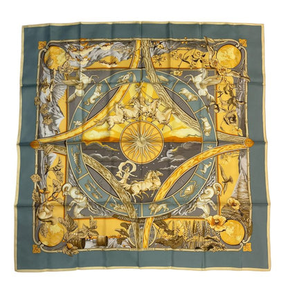 Hermes Carre 90 Scarf 100% Silk Rythmes du Monde Rhythms of the World Multicolor