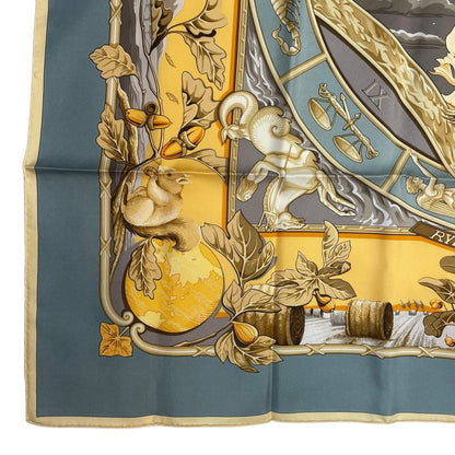 Hermes Carre 90 Scarf 100% Silk Rythmes du Monde Rhythms of the World Multicolor