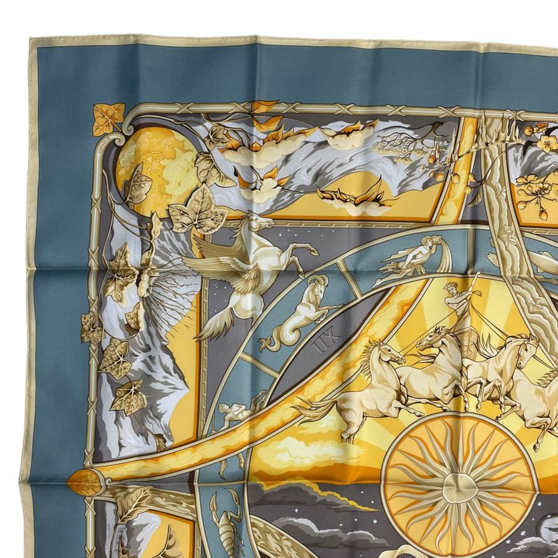 Hermes Carre 90 Scarf 100% Silk Rythmes du Monde Rhythms of the World Multicolor