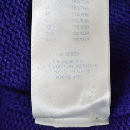 Louis Vuitton Damier V-neck Knit Sweater Cashmere Blend L Blue
