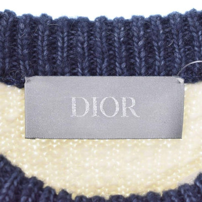 Dior Christian Denim Tears Front Logo Knit Sweater XL Ivory