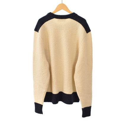 Dior Christian Denim Tears Front Logo Knit Sweater XL Ivory