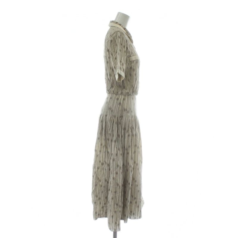 Celine Dress Shirt Silk Short Sleeve Long Triomphe Chain Pattern All Over