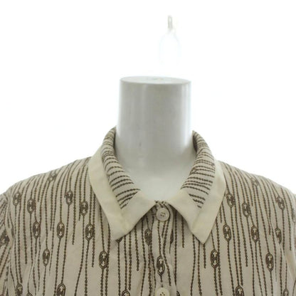 Celine Dress Shirt Silk Short Sleeve Long Triomphe Chain Pattern All Over