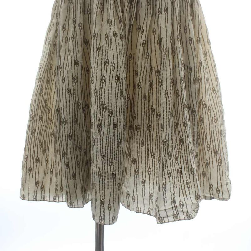 Celine Dress Shirt Silk Short Sleeve Long Triomphe Chain Pattern All Over