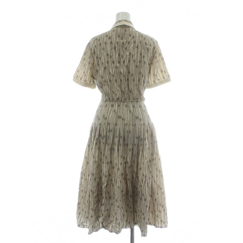 Celine Dress Shirt Silk Short Sleeve Long Triomphe Chain Pattern All Over