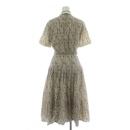 Celine Dress Shirt Silk Short Sleeve Long Triomphe Chain Pattern All Over
