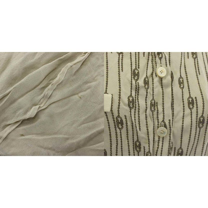 Celine Dress Shirt Silk Short Sleeve Long Triomphe Chain Pattern All Over
