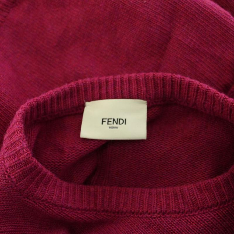 Fendi Knit Poncho Cashmere Blend Logo 5 Pink Jkoxv KH
